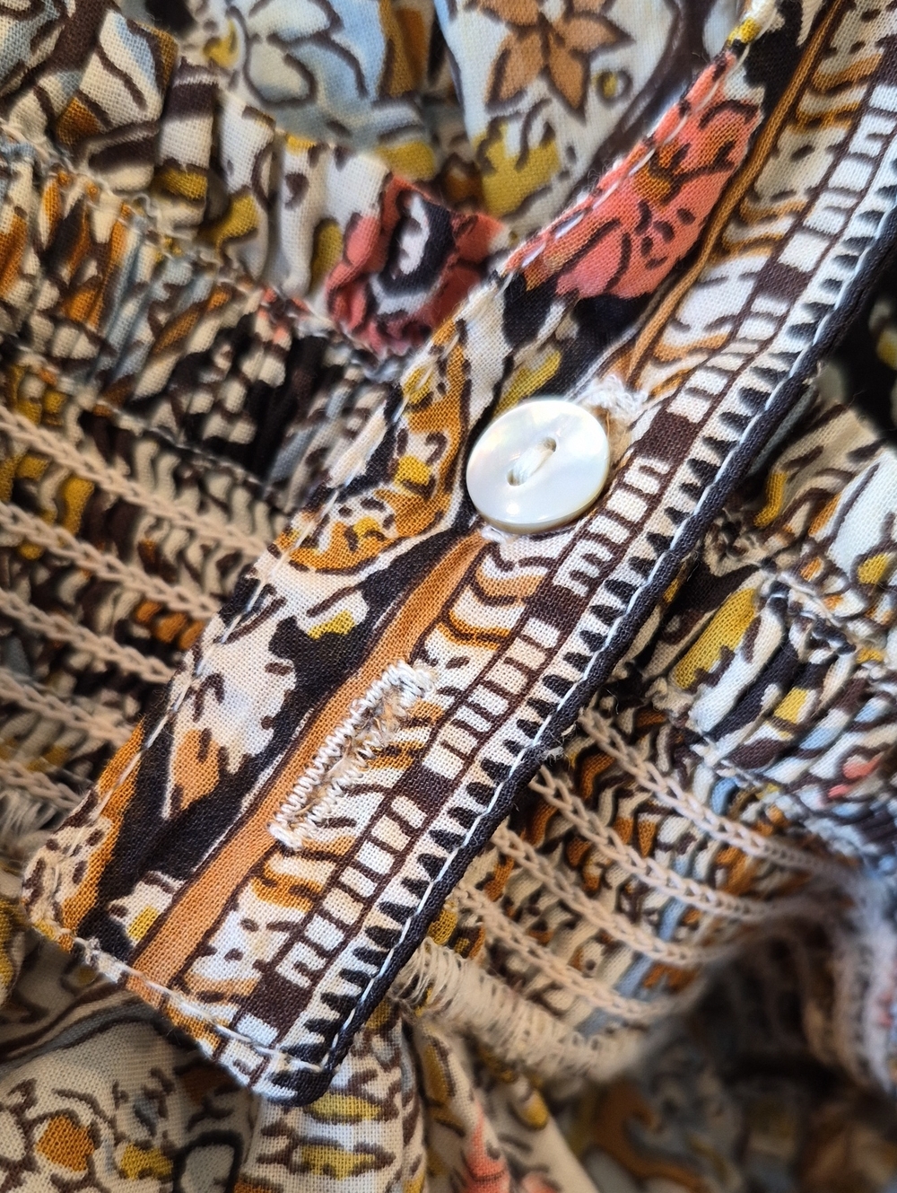 XS-M Cleobella Rosalie Kaleidoscope Abstract Paisley Print Cotton Midi Dress - Picture 9 of 13